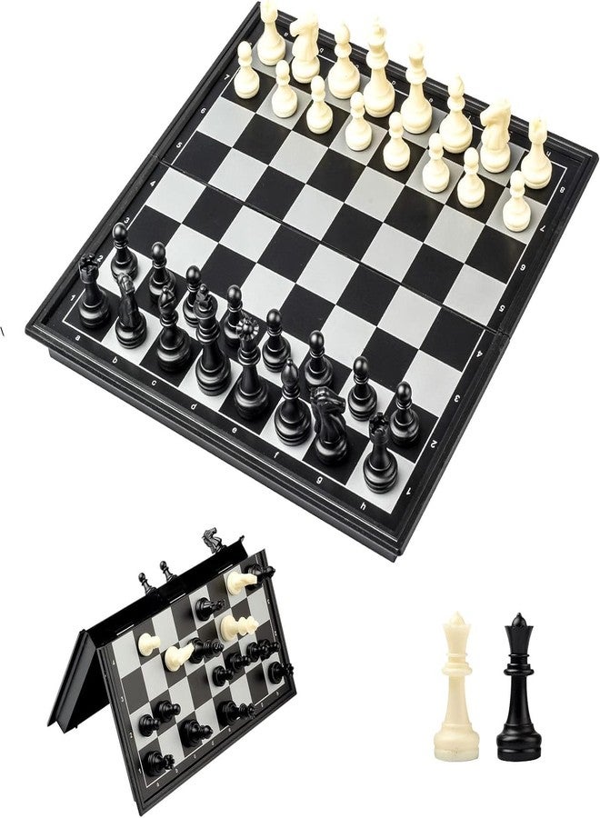 GREEVA Magnetic Chessboard Game Set for Kids Travel Portable Case Chess Set with Folding Educational Chess Board 2 Players Travel Toys for Kids and Adults (Black and White-20.5 * 20.5cm) (Small) - Image 1